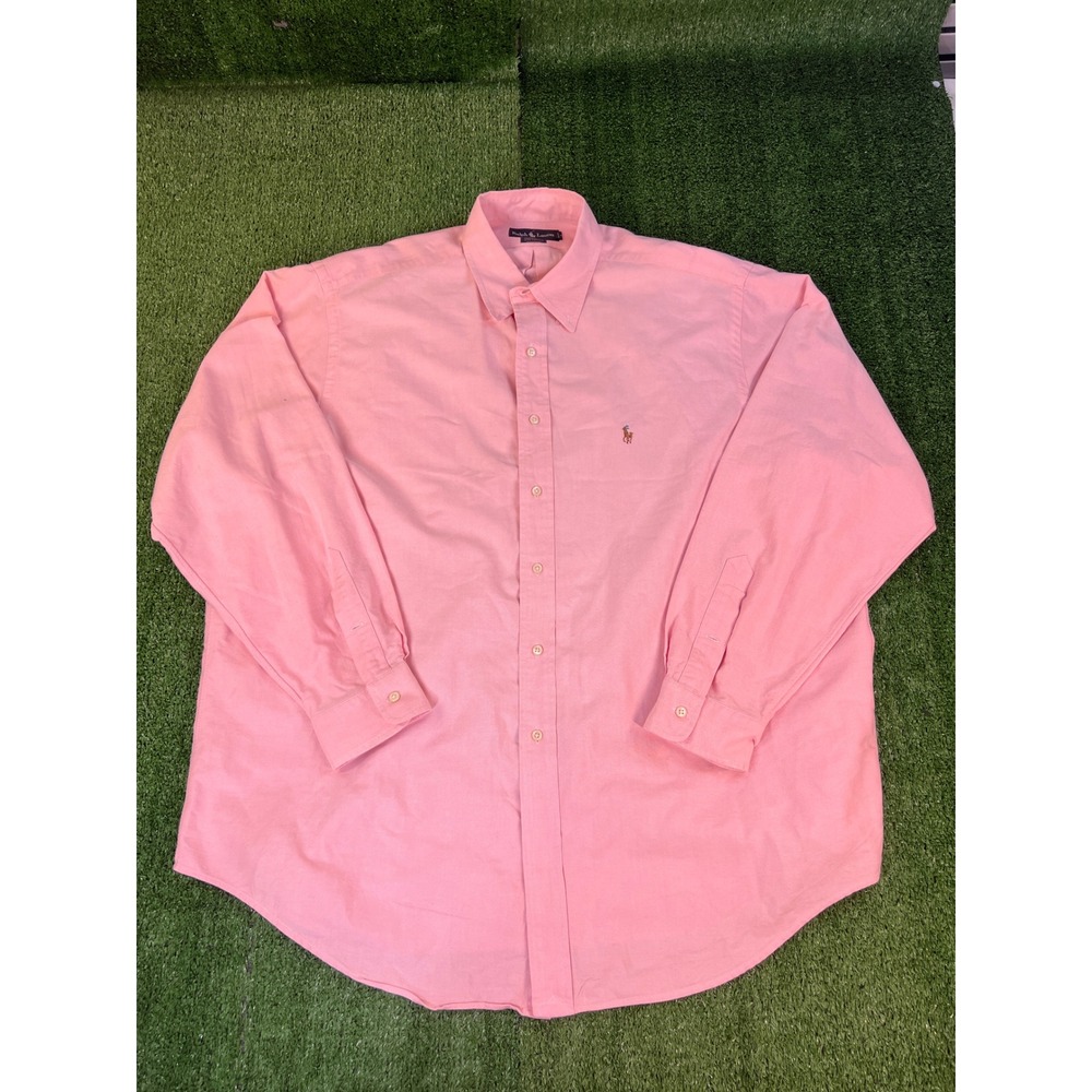 Ralph Lauren Yarmouth Pink Oxford Shirt Mens 17.5 36 3XL Cotton Button Down